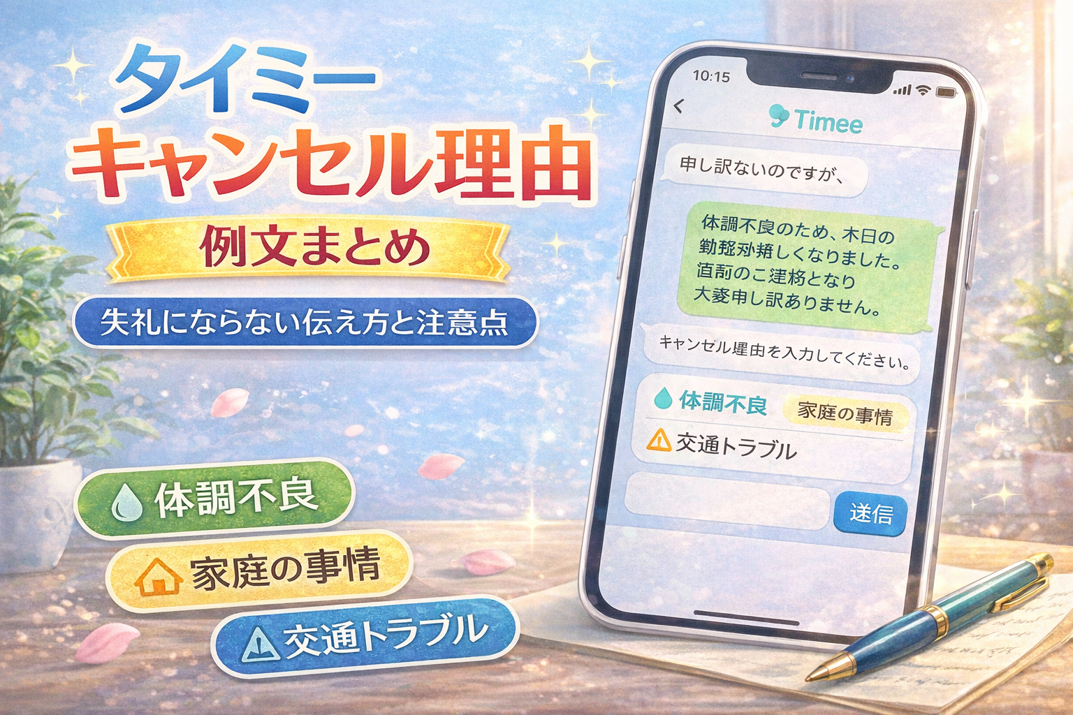 タイミー キャンセル理由 例文